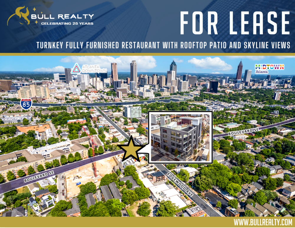 Turnkey Fully Furnished Restaurant with Rooftop Patio and Skyline Views