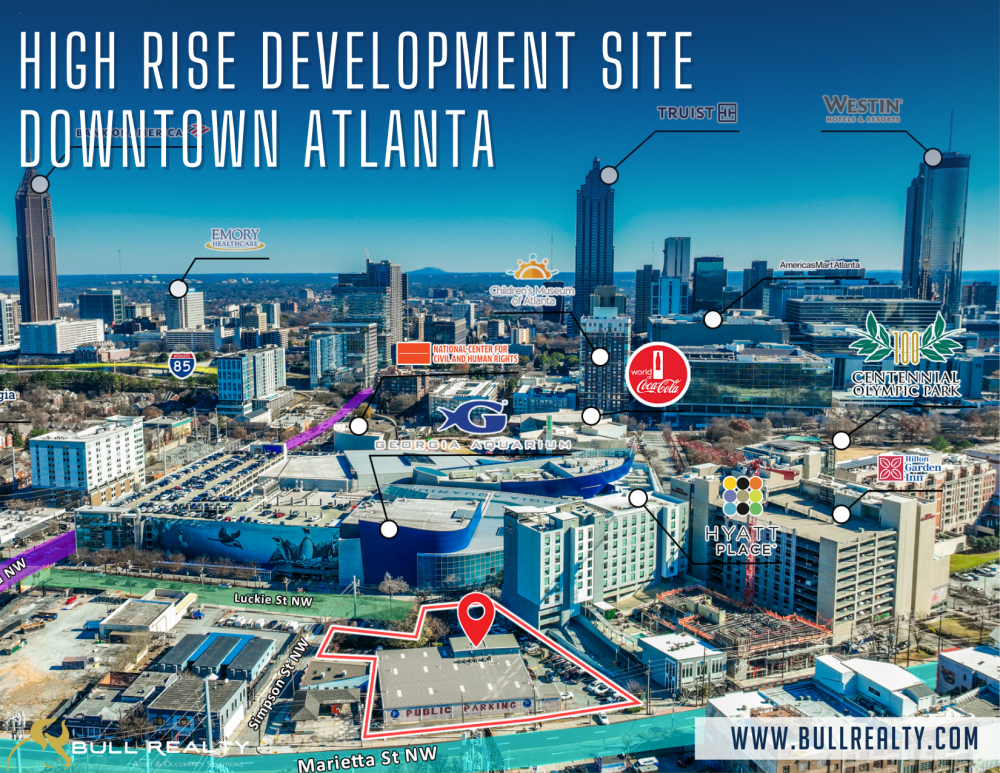 High Rise Development Site Downtown Atlanta | Hotel | Mixed-Use | Multifamily | Covered Land Play | 6% Cap Rate